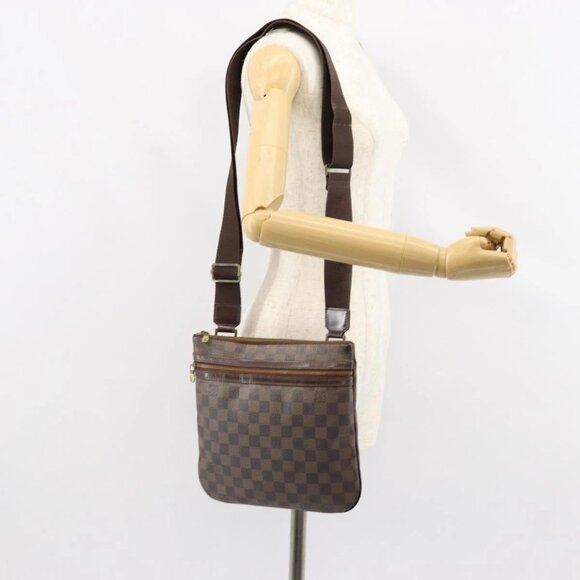 LOUIS VUITTON Damier Ebene Pochette Bosphore Shoulder Bag N51111 LV Auth 147014 - Picture 1 of 16